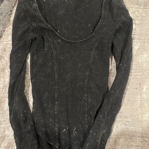 Zara black acid wash body suit